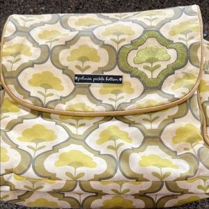 Petunia Pickle Bottom Floral Green and Cream Baby Bag